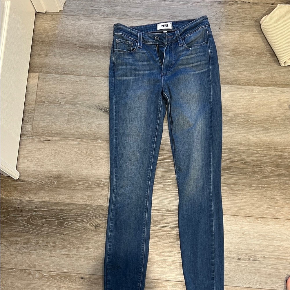 PAIGE Women's Dark Blue Skinny Jeans